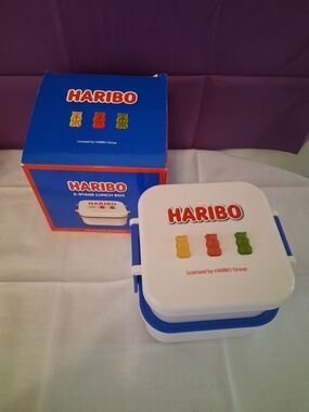 HARIBO Two-Tier Lunch Box - White with Blue Accents